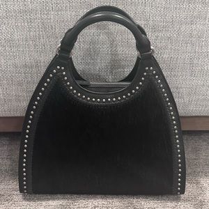 Delila Cowhide Black Purse